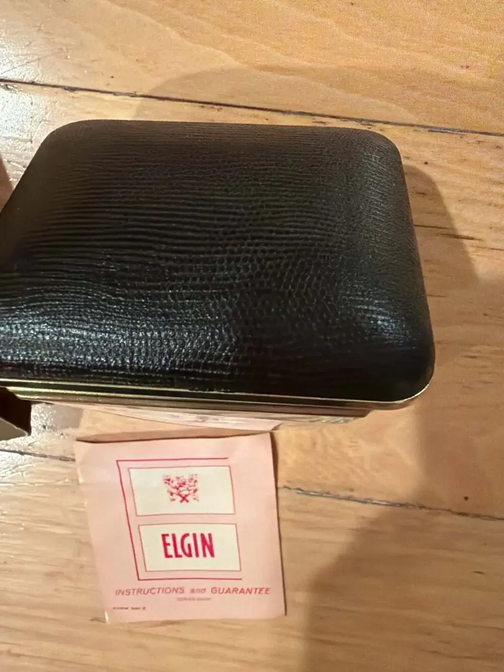 Vintage Elgin Luminous Travel Alarm Clock No. 8930 with Original Box and Manual‎
